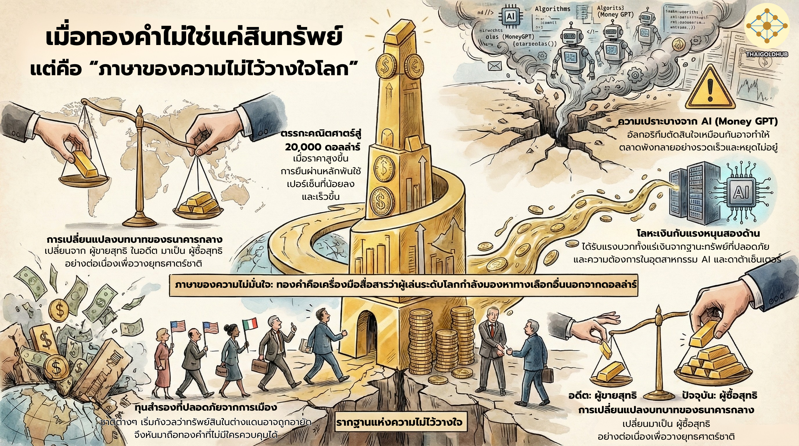ภาพรวมแรงขับเคลื่อนราคาทองคำ ท่ามกลางวิกฤตภูมิรัฐศาสตร์และเป้าหมายสู่ 20,000 ดอลลาร์