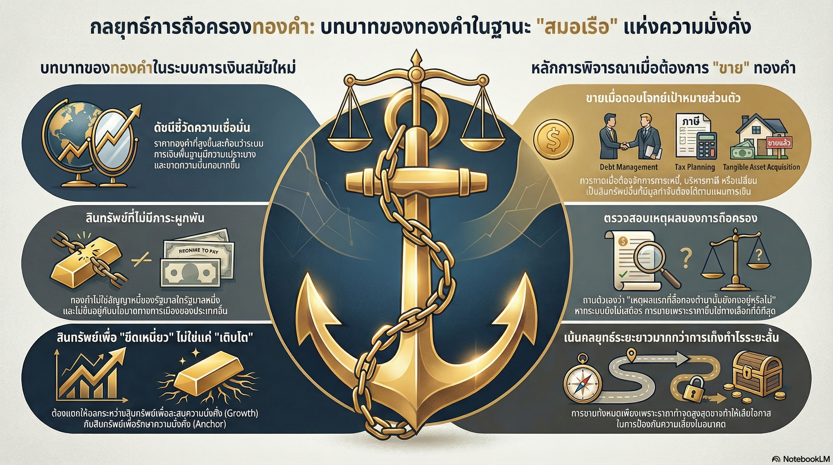 อินโฟกราฟิกสรุปกลยุทธ์การลงทุนทองคำ ราคาทองคำวันนี้ขึ้นควรขายหรือถือต่อ